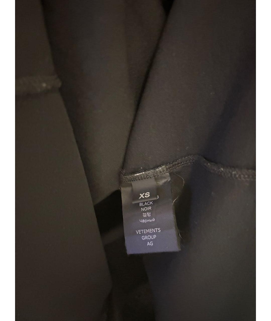 VETEMENTS Черная хлопковая футболка, фото 6