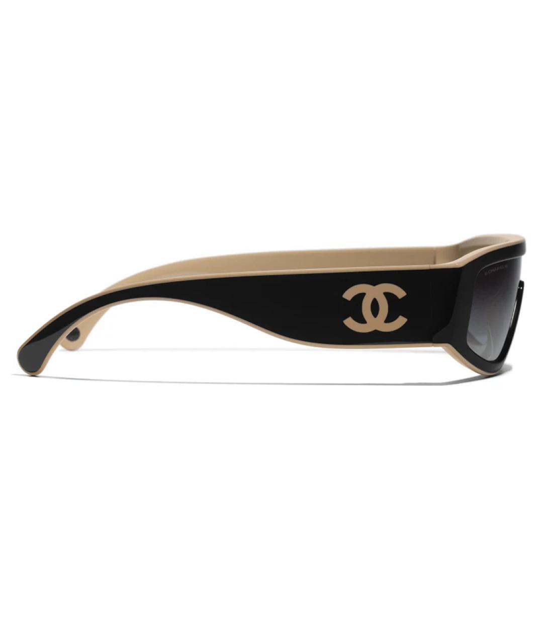 CHANEL Черные пластиковые солнцезащитные очки, фото 3