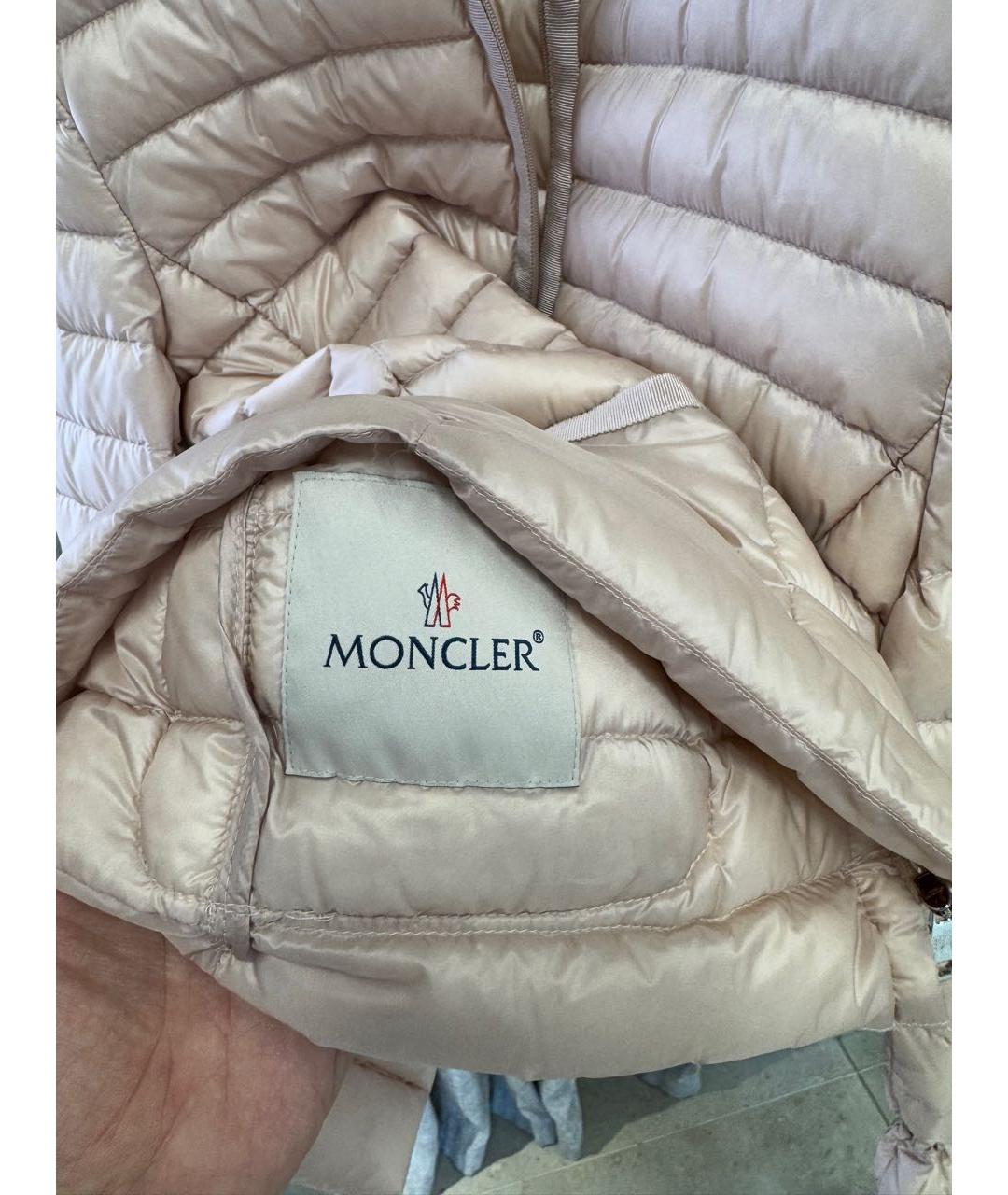 MONCLER Розовая полиамидовая куртка, фото 3