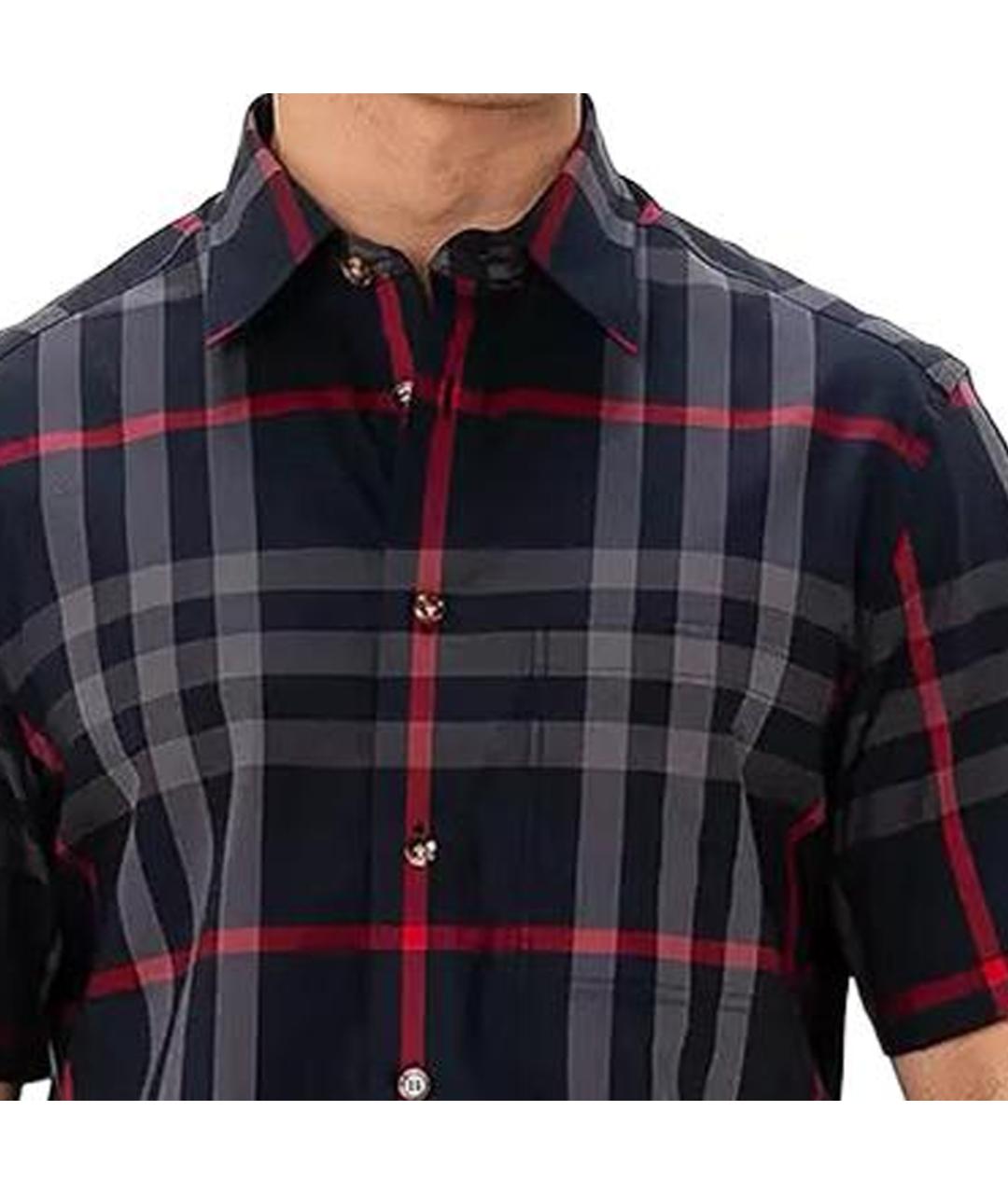 BURBERRY Темно-синяя хлопковая кэжуал рубашка, фото 3