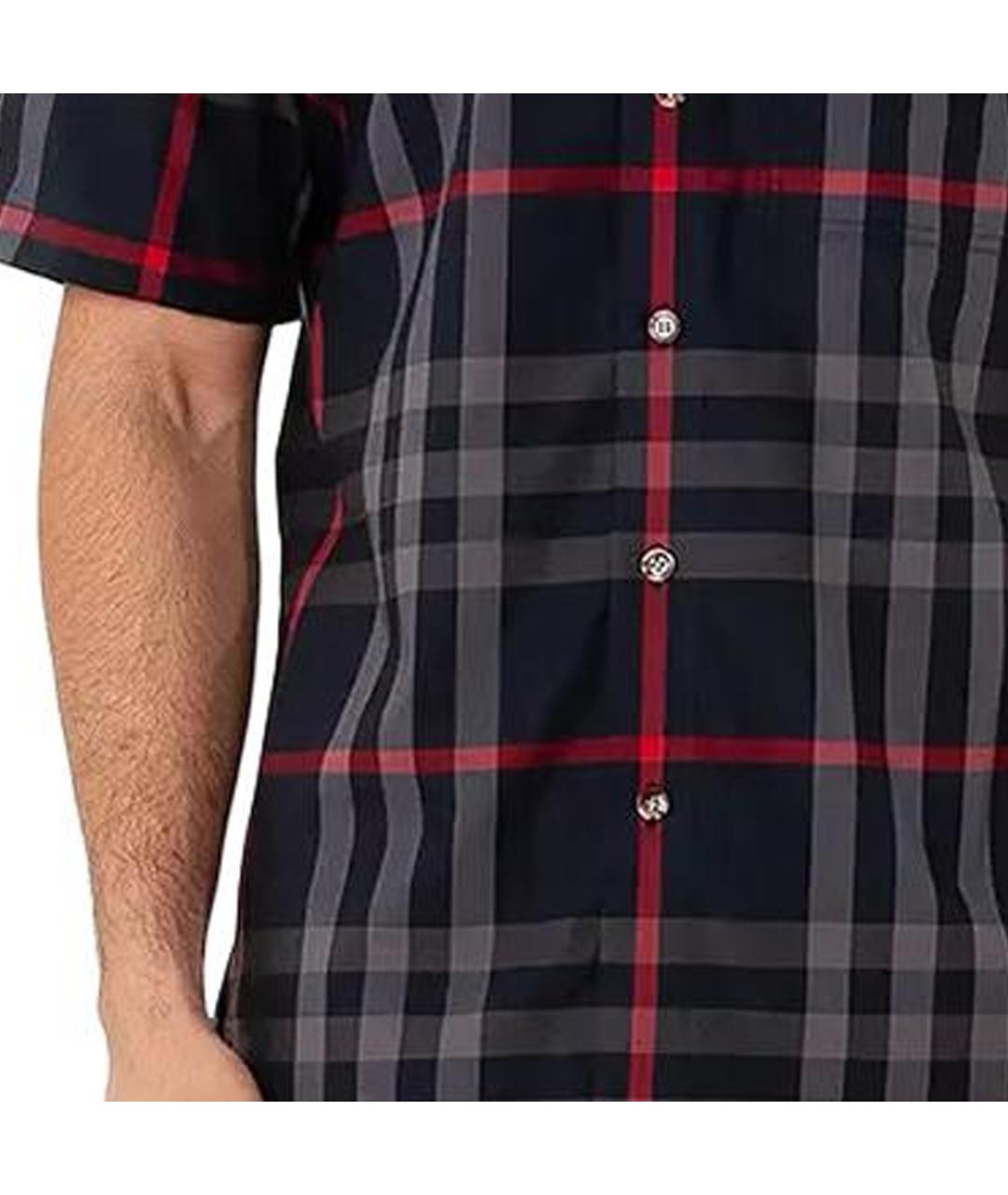 BURBERRY Темно-синяя хлопковая кэжуал рубашка, фото 2