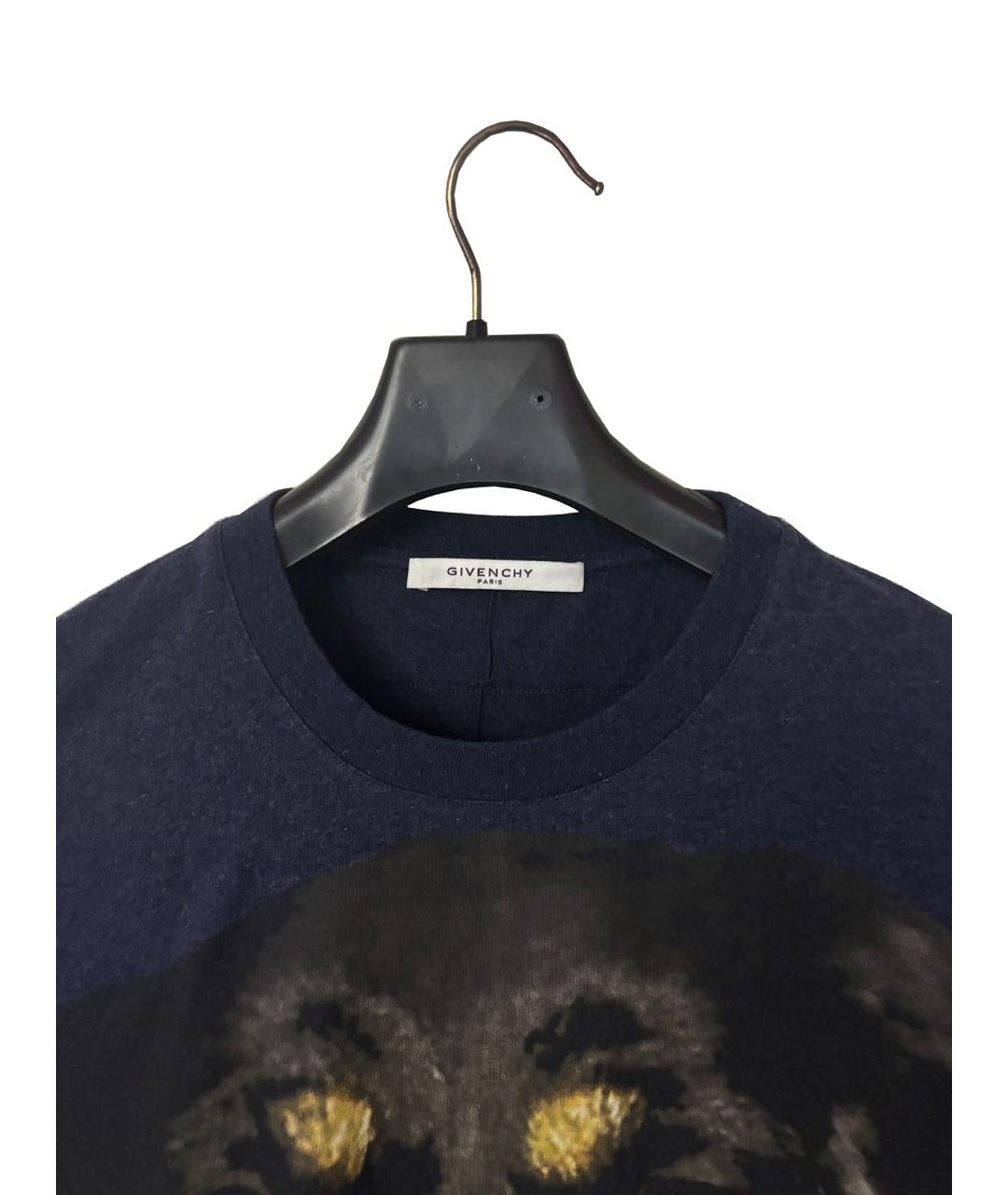 GIVENCHY Темно-синяя хлопковая футболка, фото 3