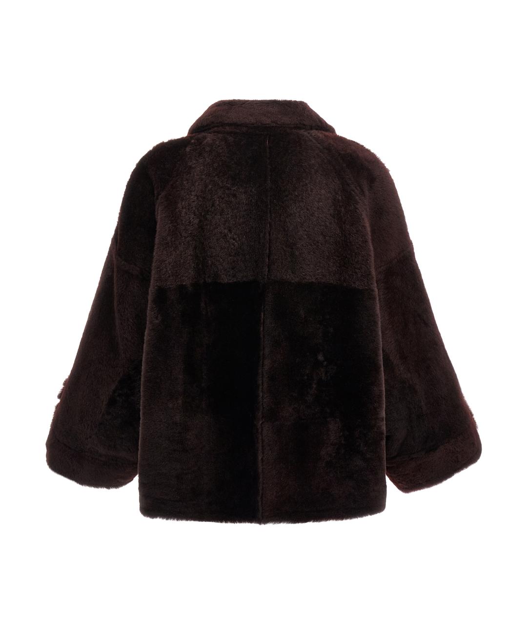 BRUNELLO CUCINELLI Бордовая кожаная шуба, фото 3