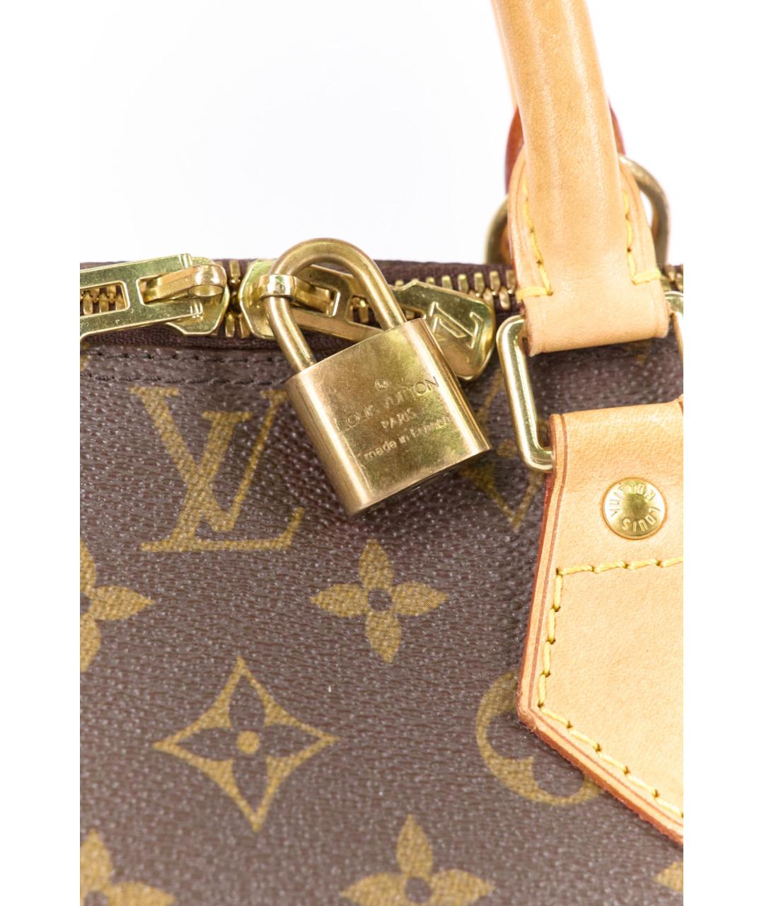 LOUIS VUITTON Коричневая кожаная сумка с короткими ручками, фото 6