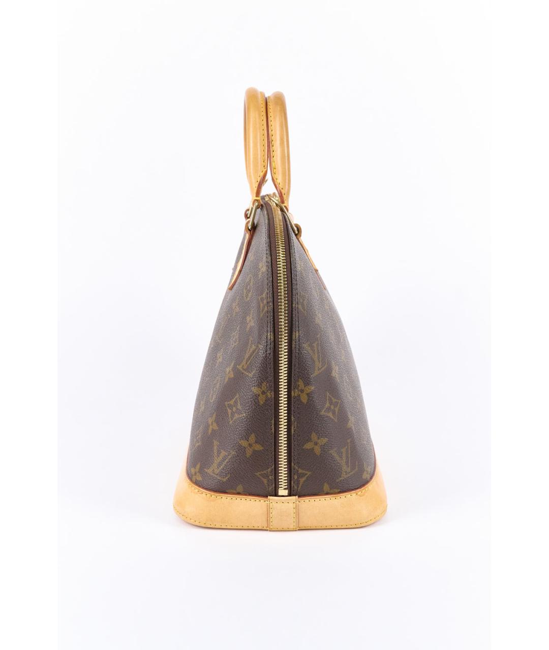 LOUIS VUITTON Коричневая кожаная сумка с короткими ручками, фото 2