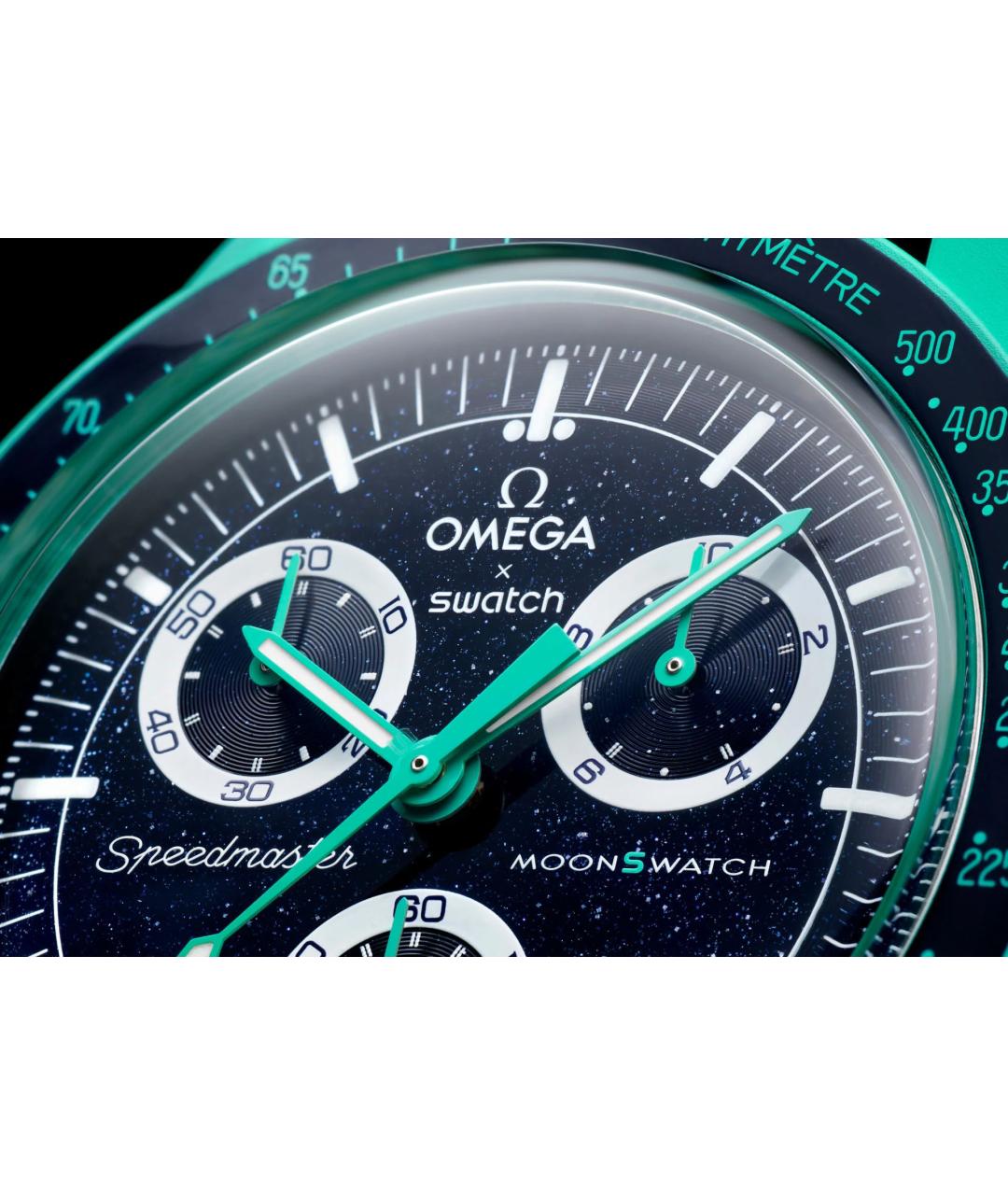 OMEGA Бирюзовые керамические часы, фото 2