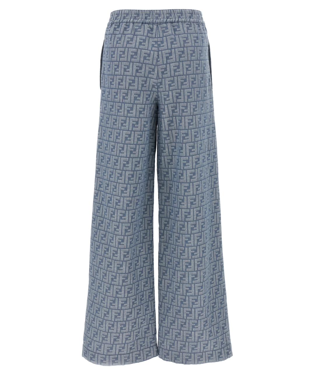 FENDI Синие хлопковые прямые брюки, фото 2
