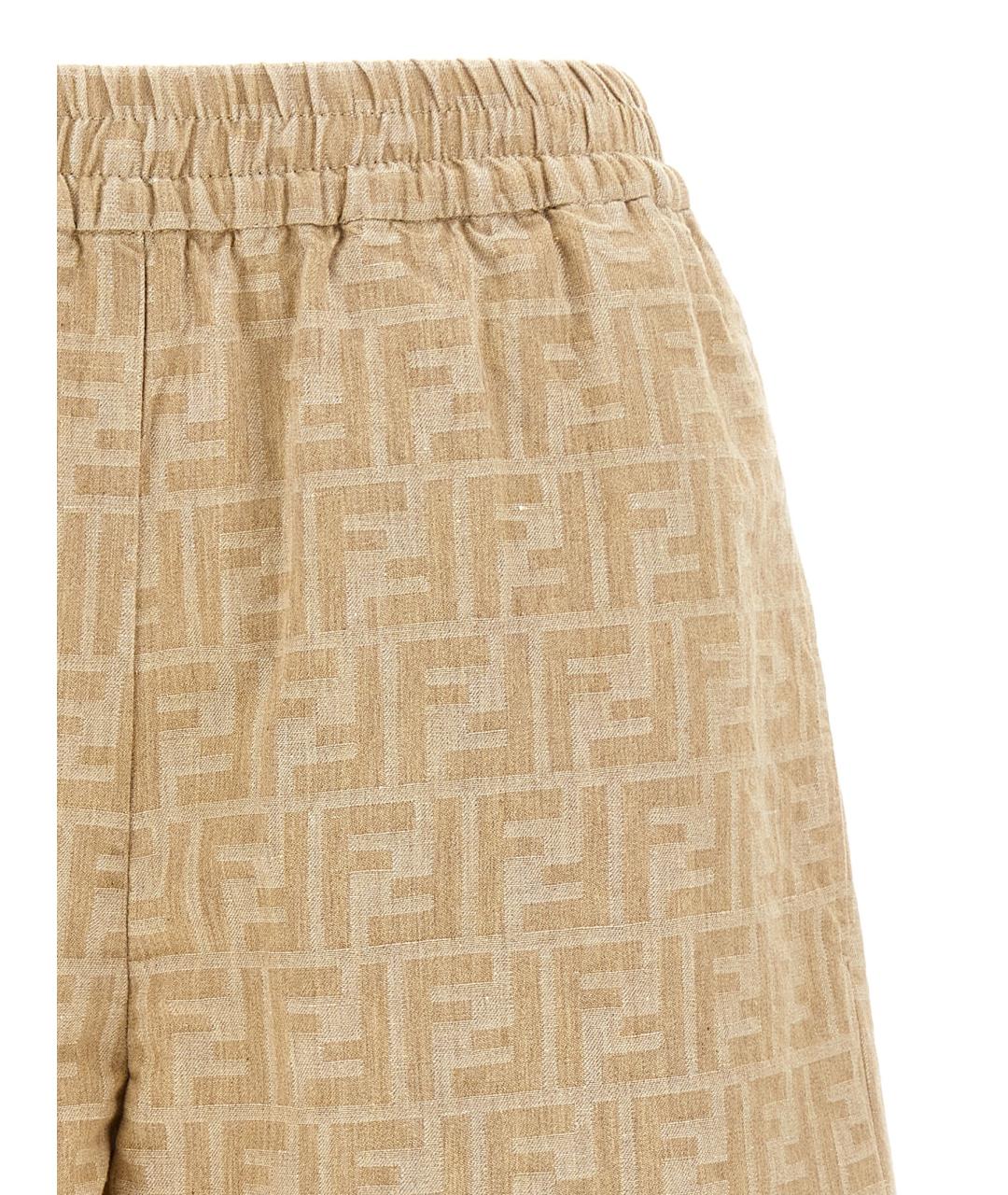 FENDI Бежевые хлопковые шорты, фото 3