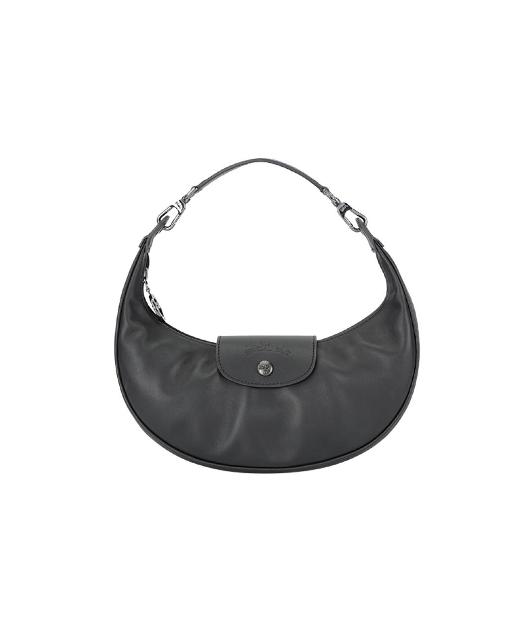 LONGCHAMP Черная кожаная сумка с короткими ручками, фото 6