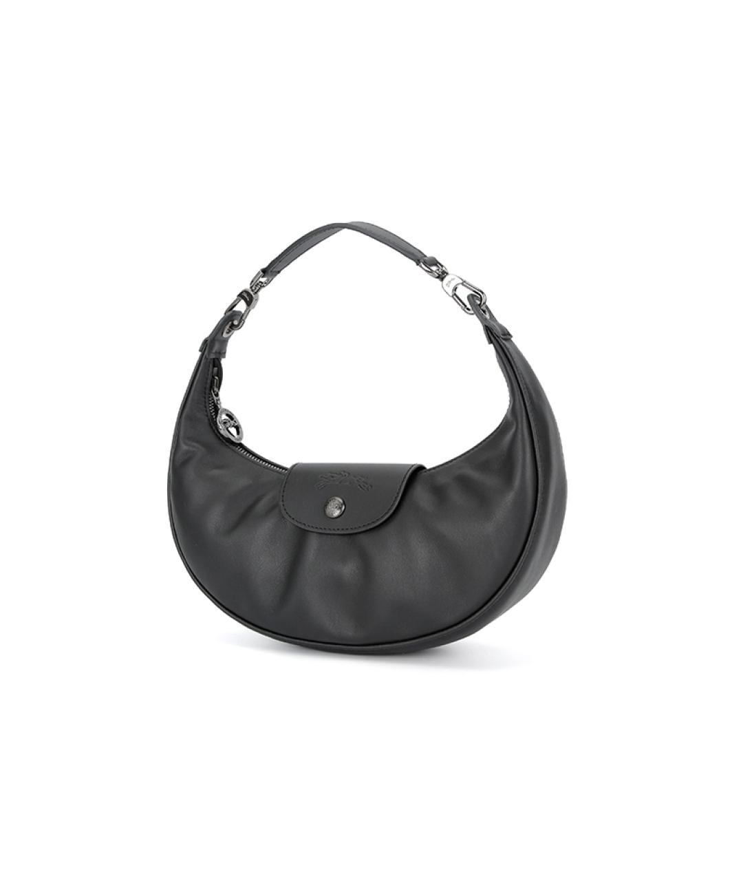 LONGCHAMP Черная кожаная сумка с короткими ручками, фото 2