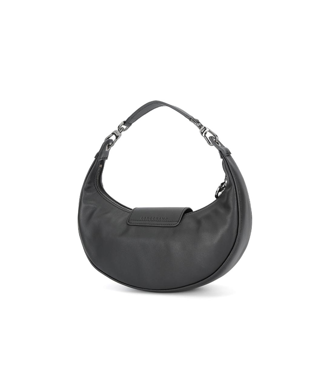 LONGCHAMP Черная кожаная сумка с короткими ручками, фото 4