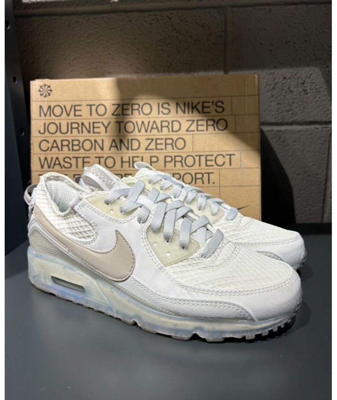 NIKE Белые текстильные низкие кроссовки / кеды, фото 6