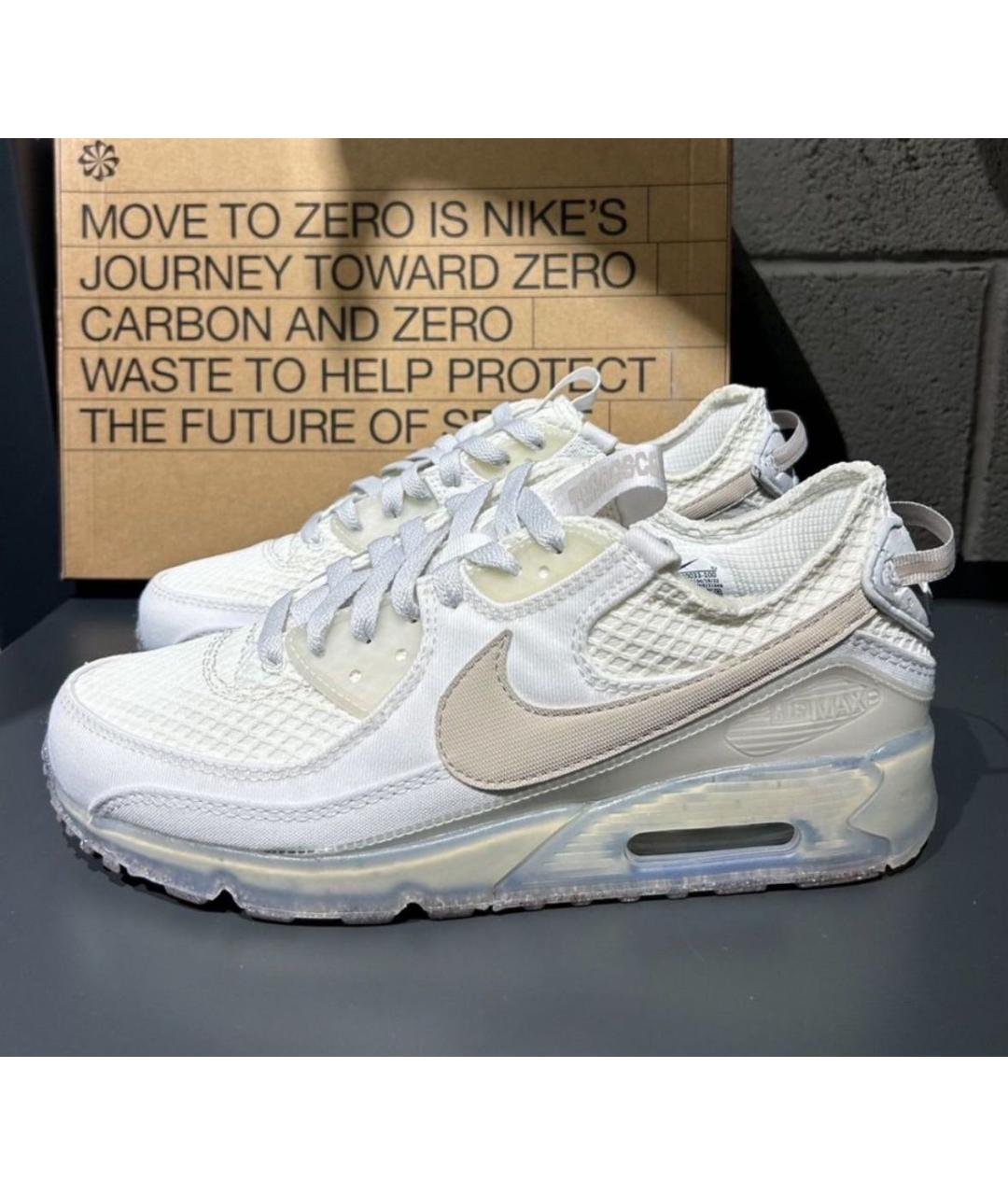 NIKE Белые текстильные низкие кроссовки / кеды, фото 5