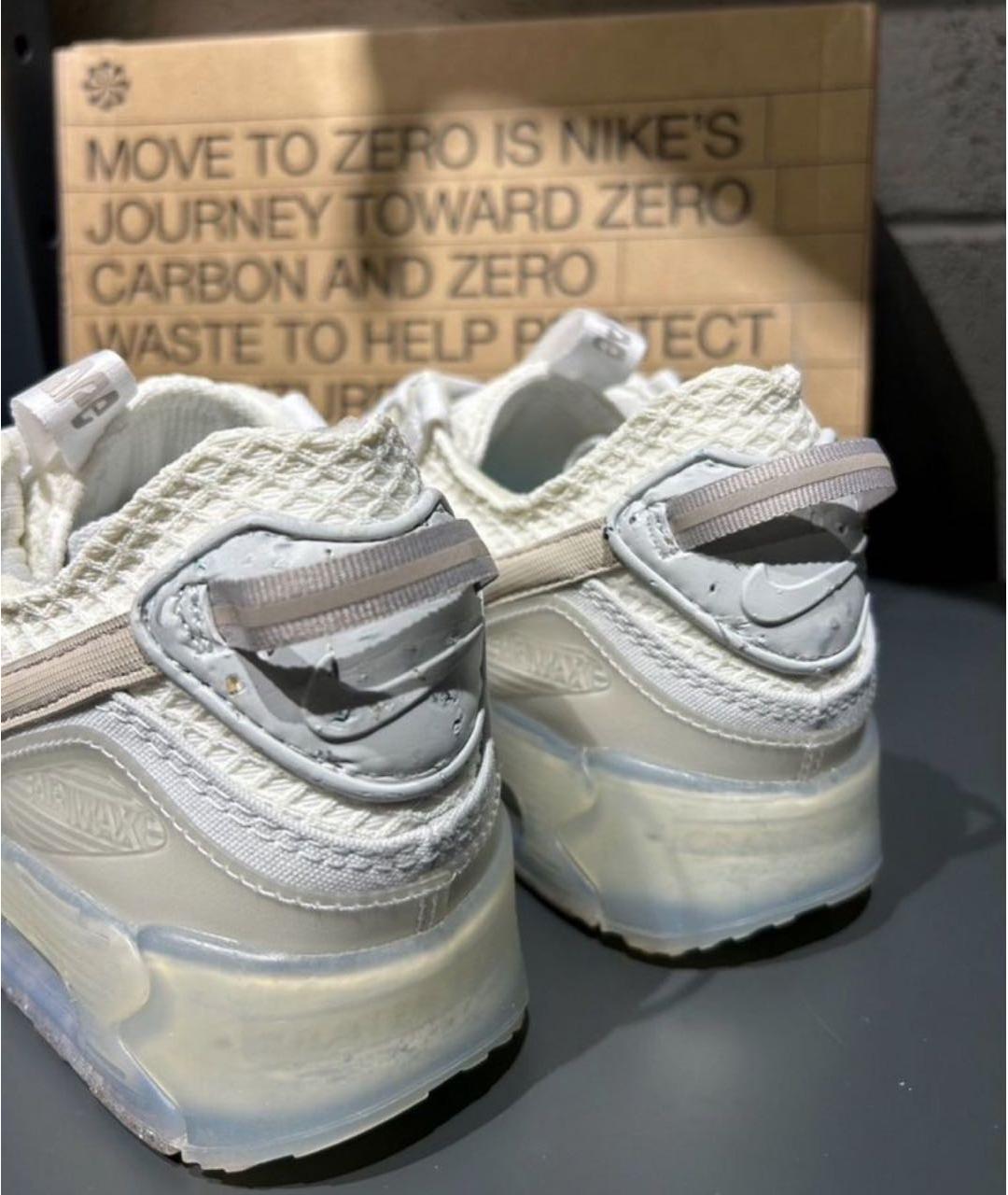 NIKE Белые текстильные низкие кроссовки / кеды, фото 7