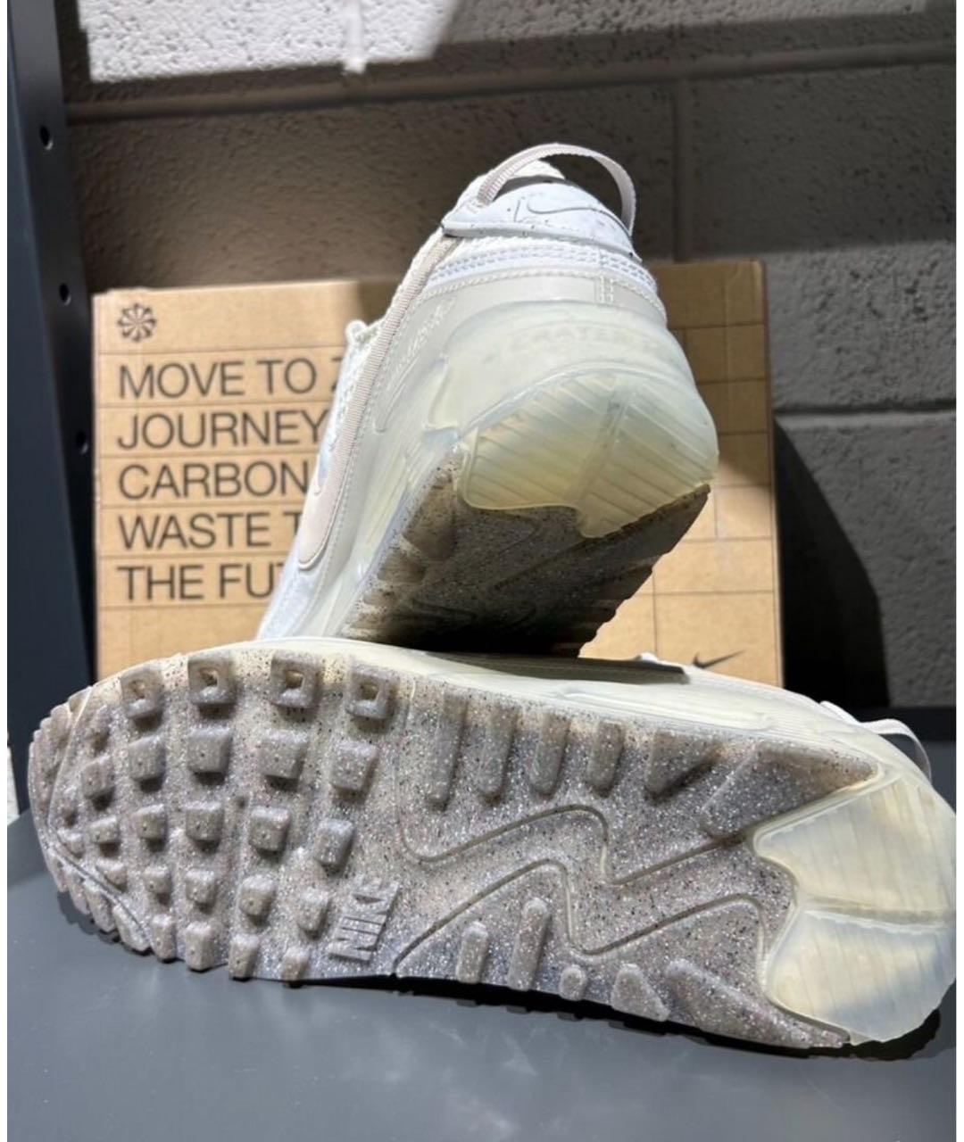NIKE Белые текстильные низкие кроссовки / кеды, фото 8