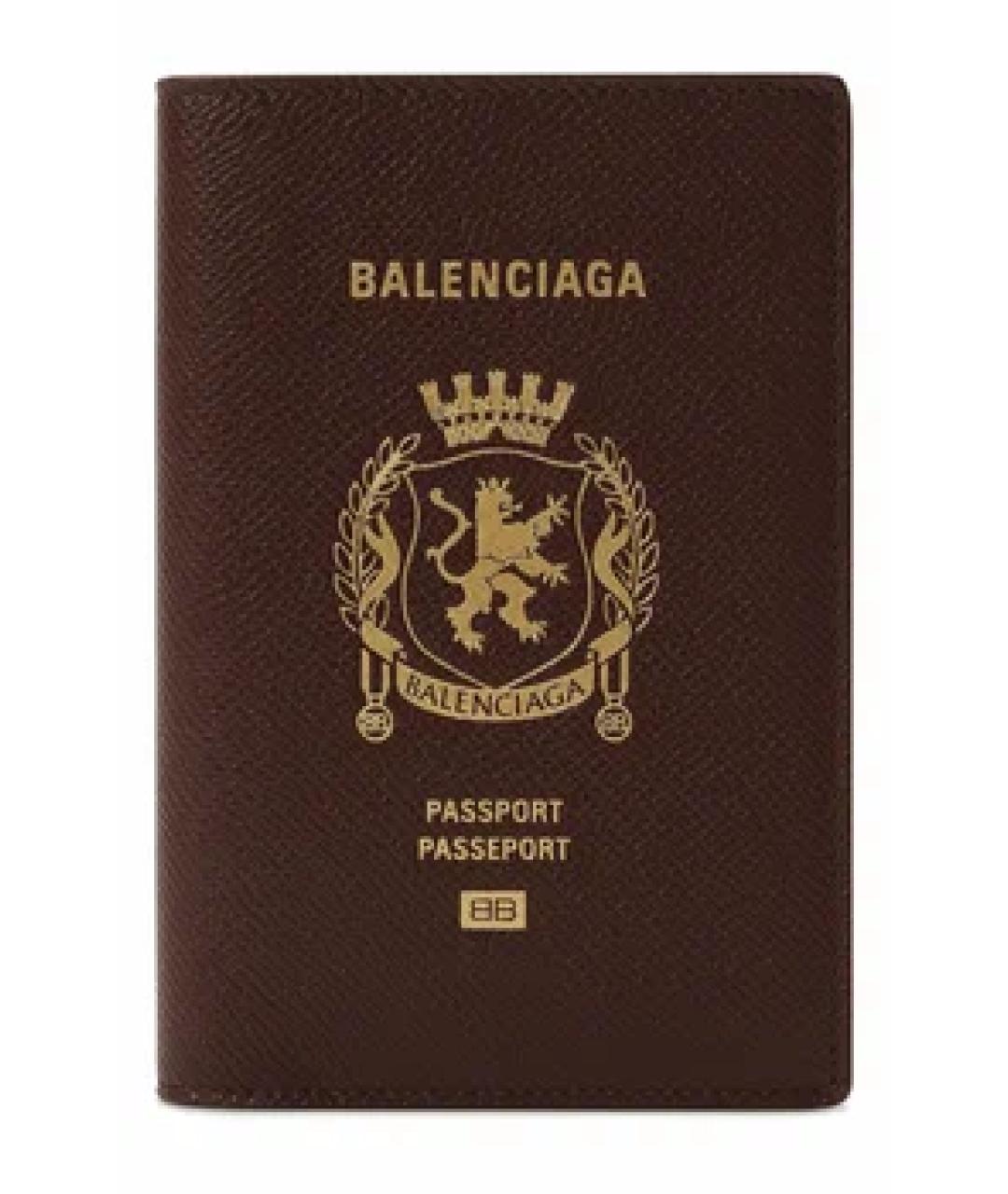BALENCIAGA Коричневая кожаная папка для документов, фото 1