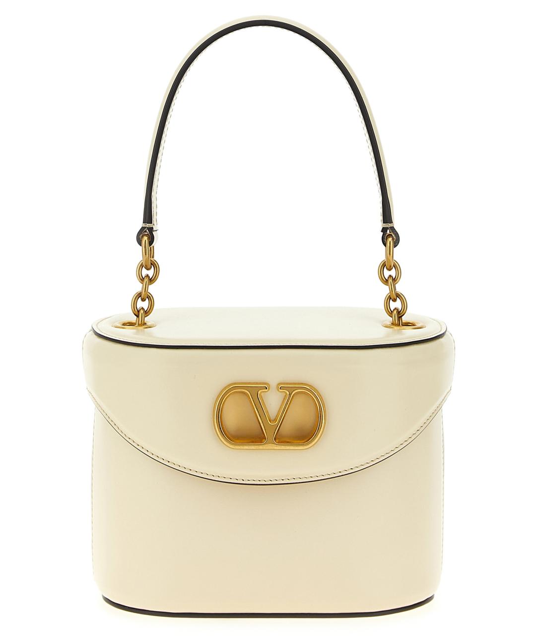 VALENTINO Бежевая кожаная сумка через плечо, фото 1