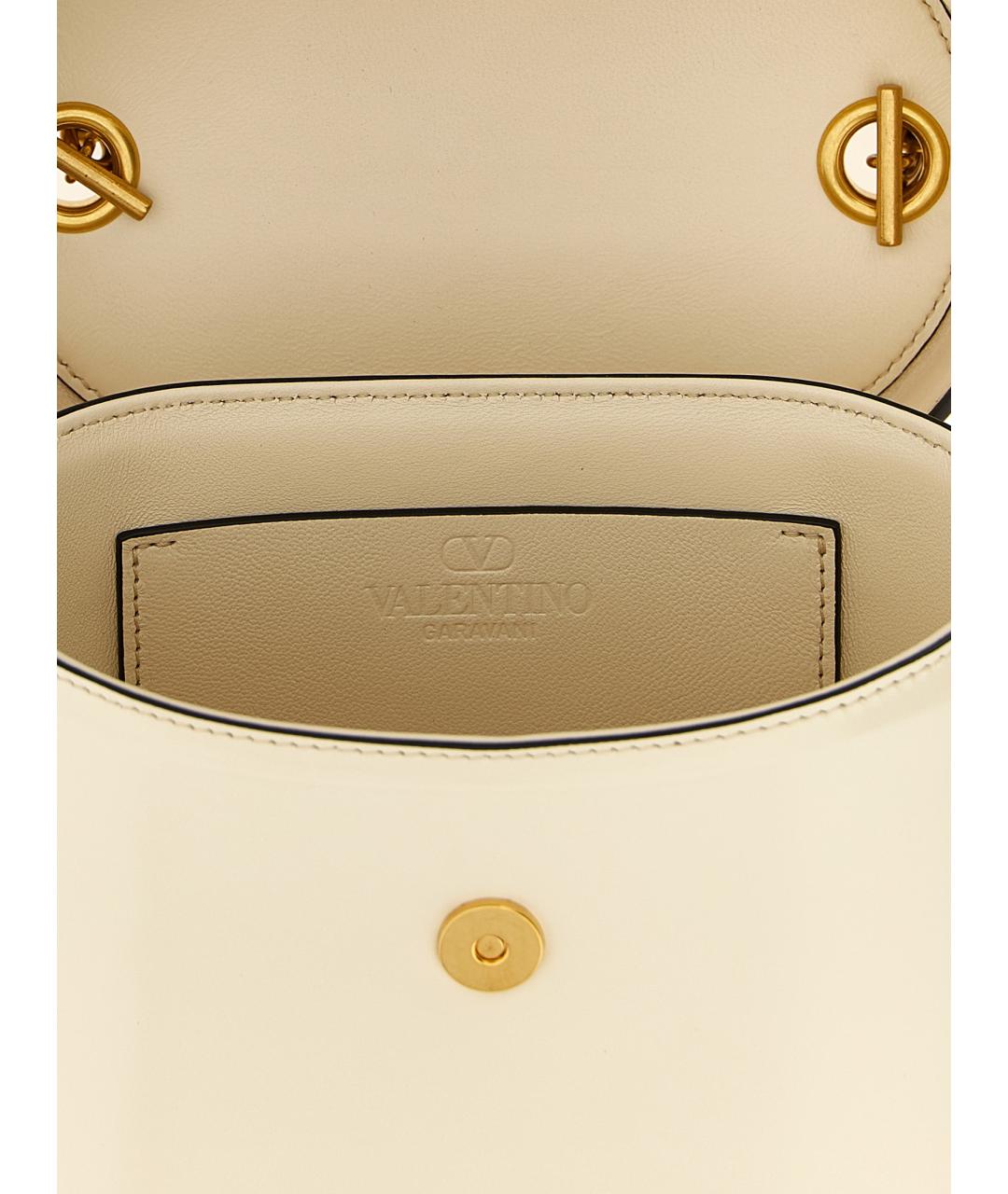 VALENTINO Бежевая кожаная сумка через плечо, фото 5
