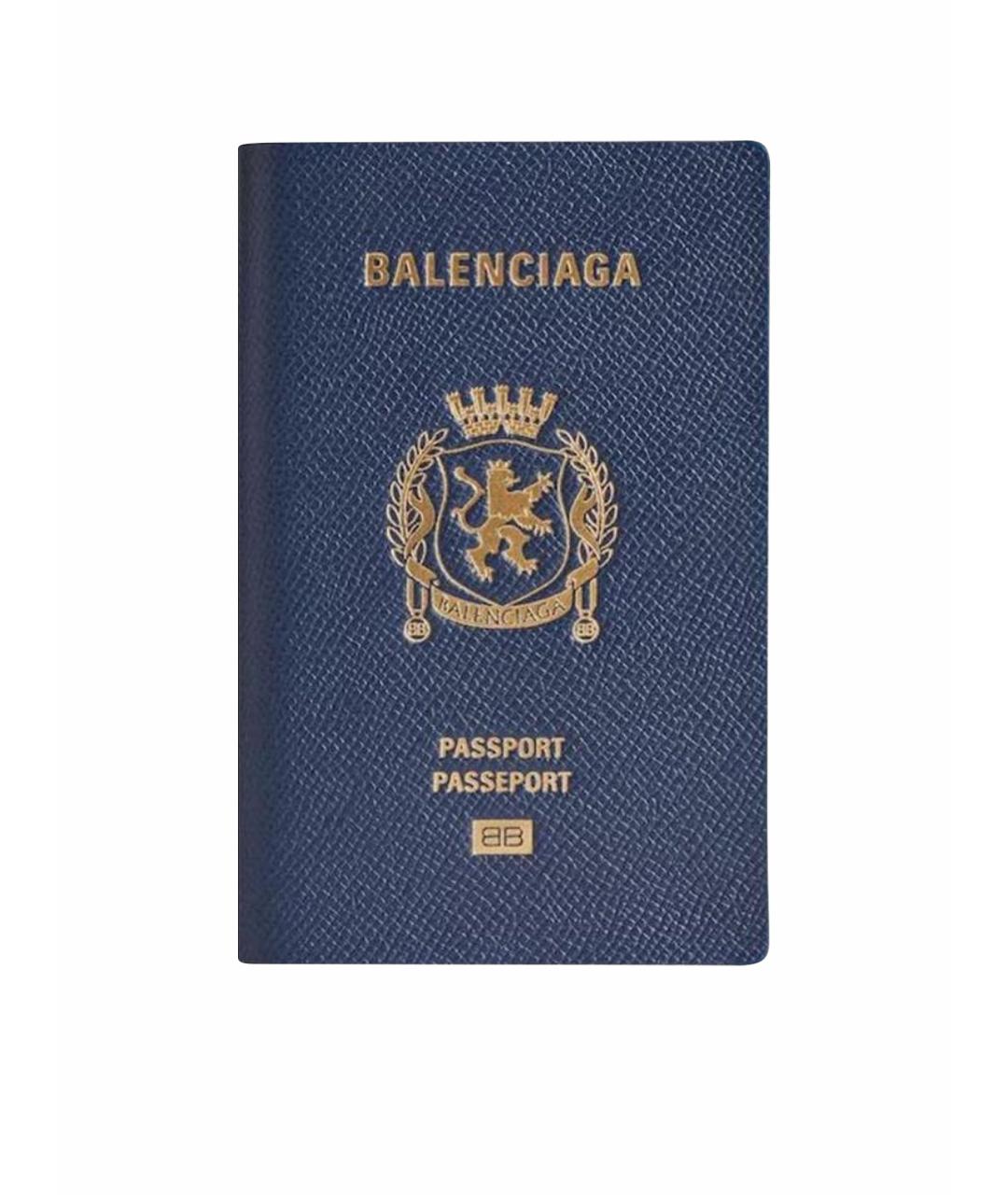 BALENCIAGA Синий кожаный кошелек, фото 1