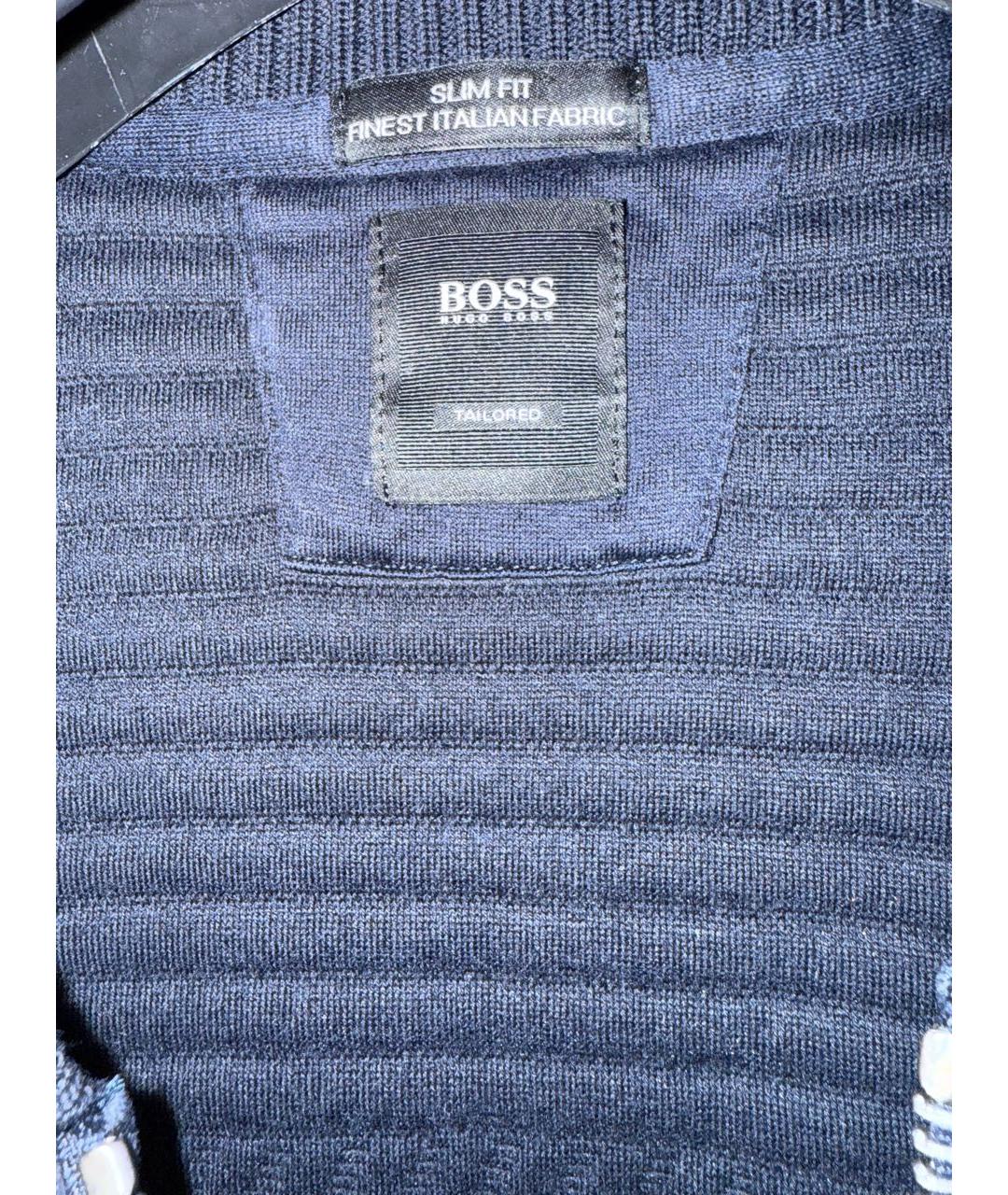 HUGO BOSS Темно-синий хлопковый кардиган, фото 4