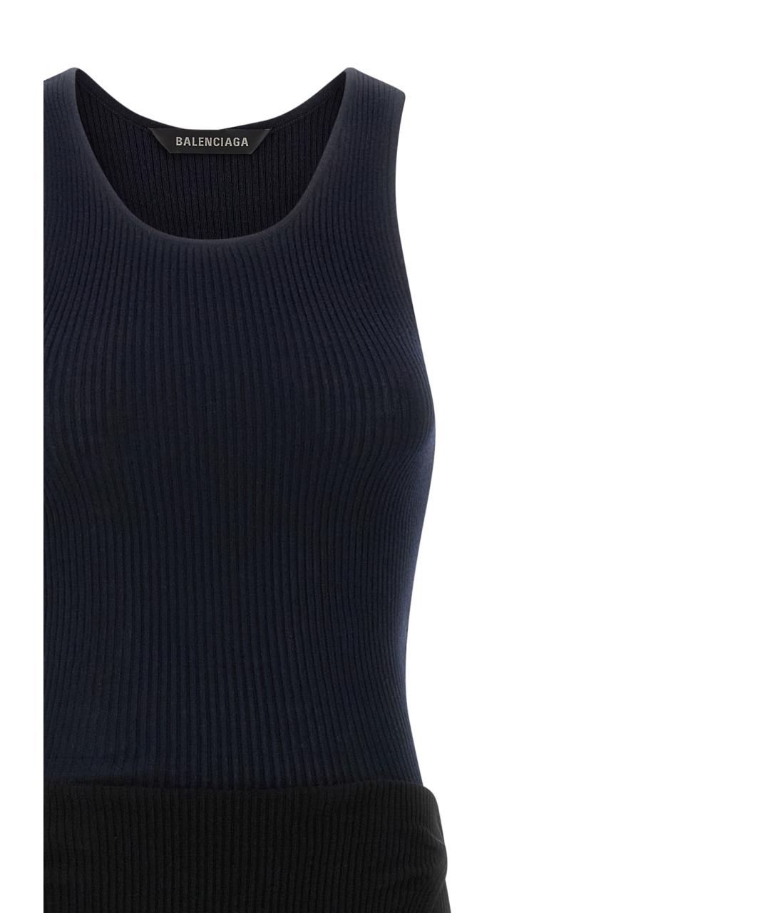 BALENCIAGA Темно-синее хлопковое платье, фото 3