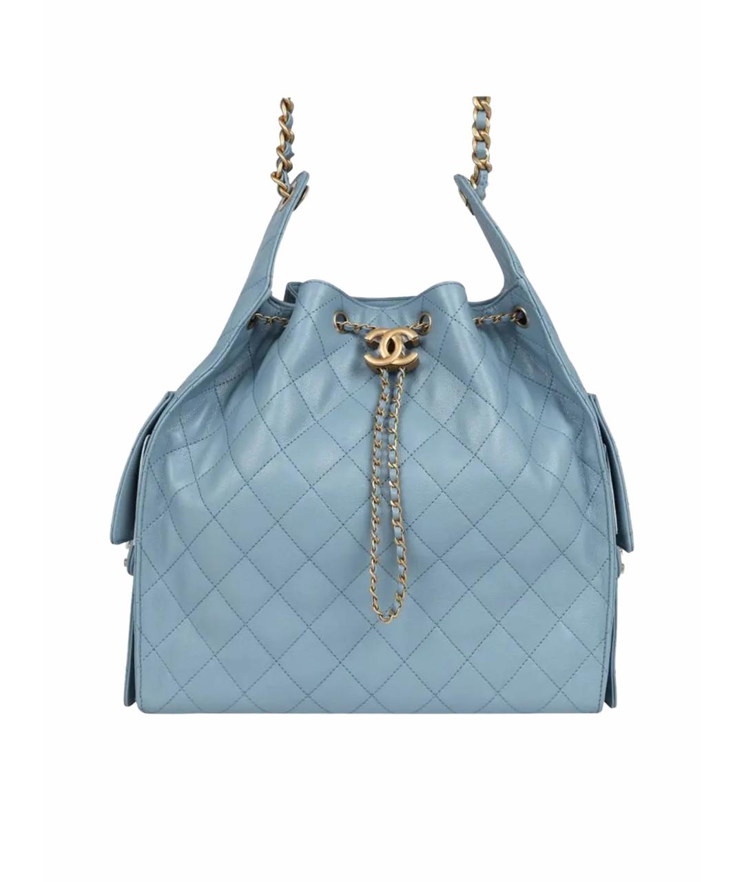 CHANEL Голубая кожаная сумка тоут, фото 1
