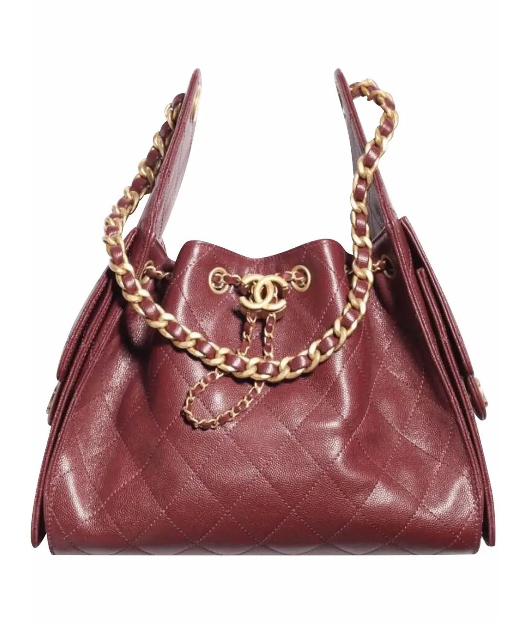 CHANEL Бордовая кожаная сумка тоут, фото 1