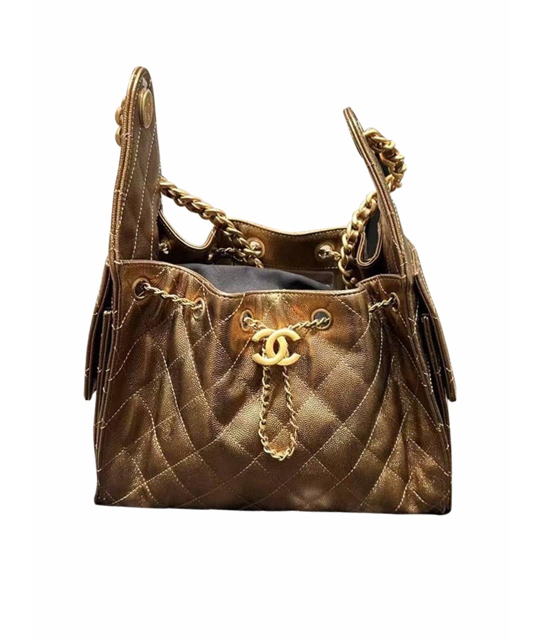 CHANEL Коричневая кожаная сумка тоут, фото 1