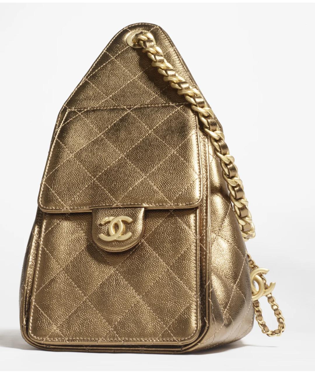 CHANEL Золотая кожаная сумка тоут, фото 2