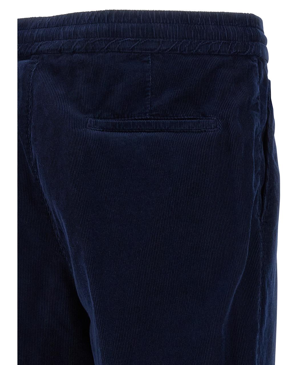 BRUNELLO CUCINELLI Синие хлопковые повседневные брюки, фото 3