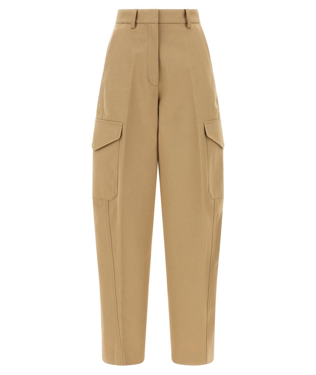 GIVENCHY Бежевые хлопковые прямые брюки, фото 1