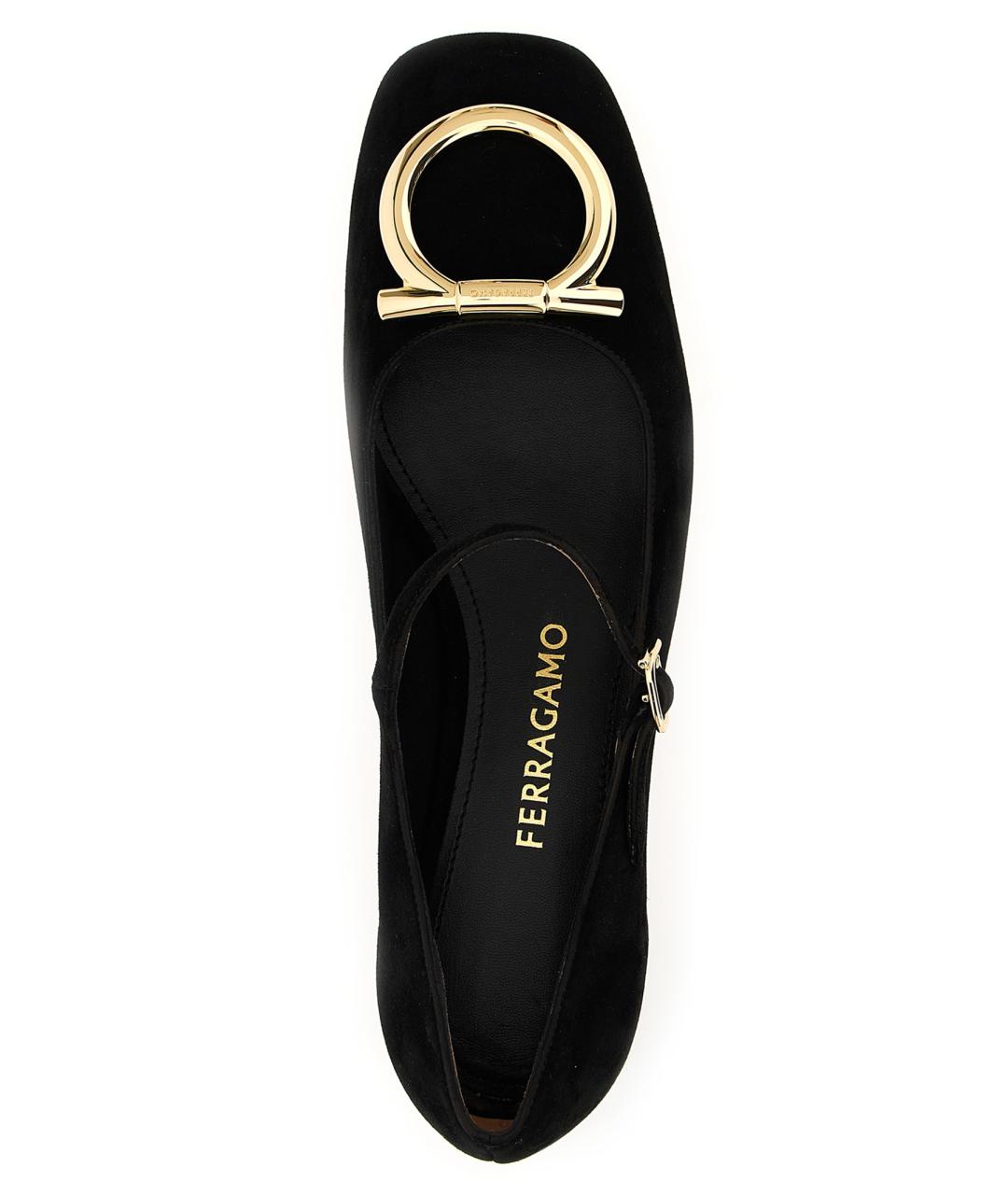 FERRAGAMO Черные замшевые туфли, фото 4