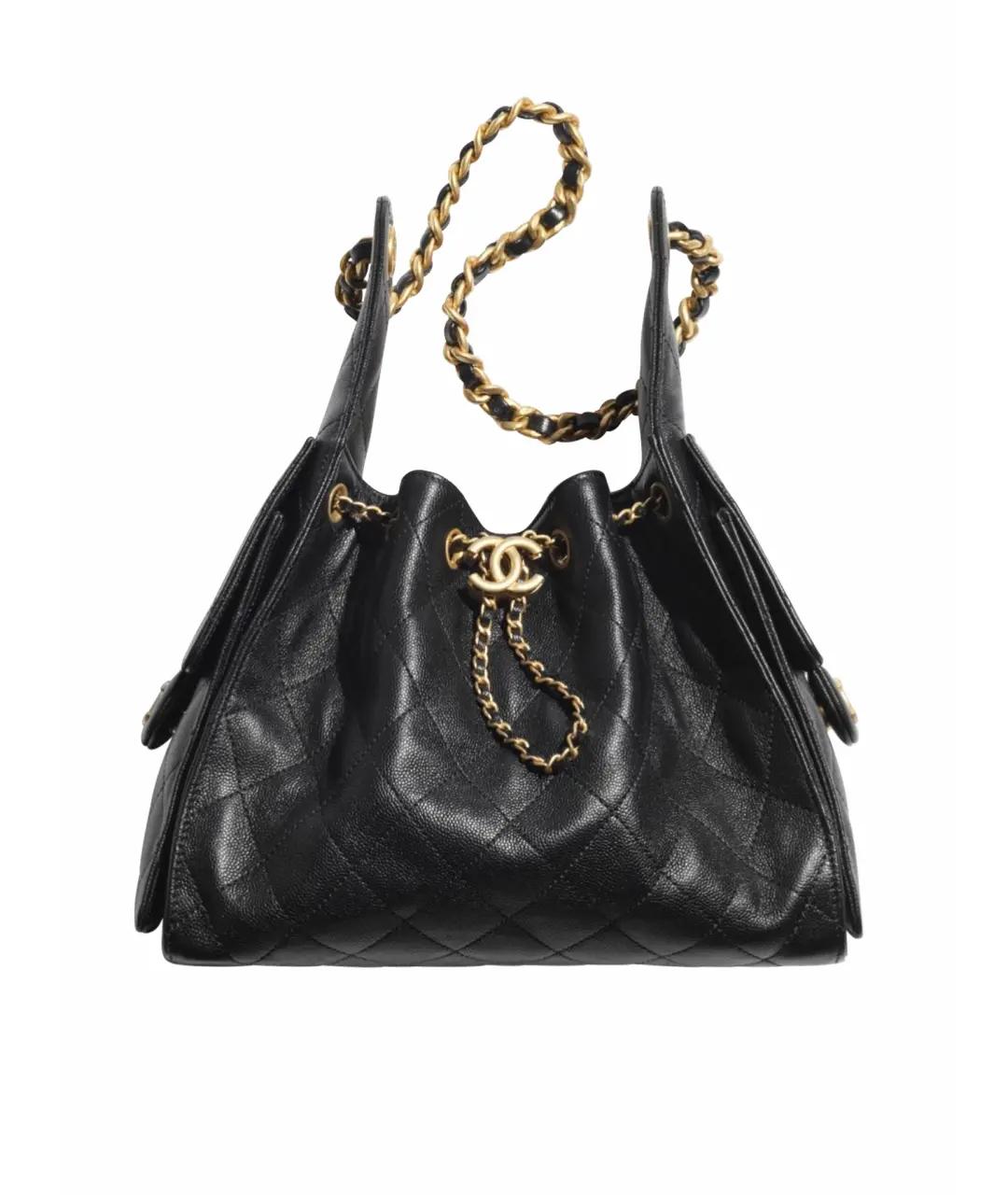CHANEL Черная кожаная сумка тоут, фото 1