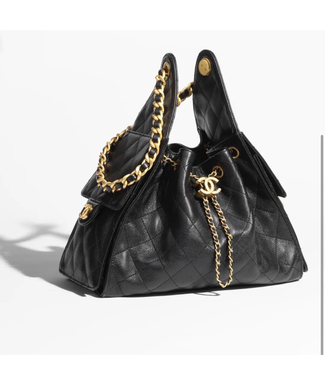 CHANEL Черная кожаная сумка тоут, фото 2