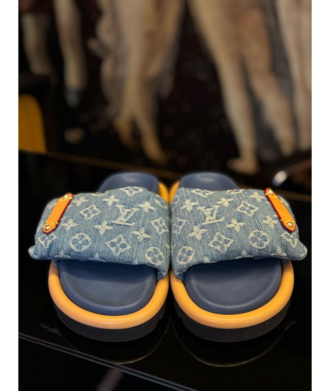 LOUIS VUITTON Синие шлепанцы, фото 2
