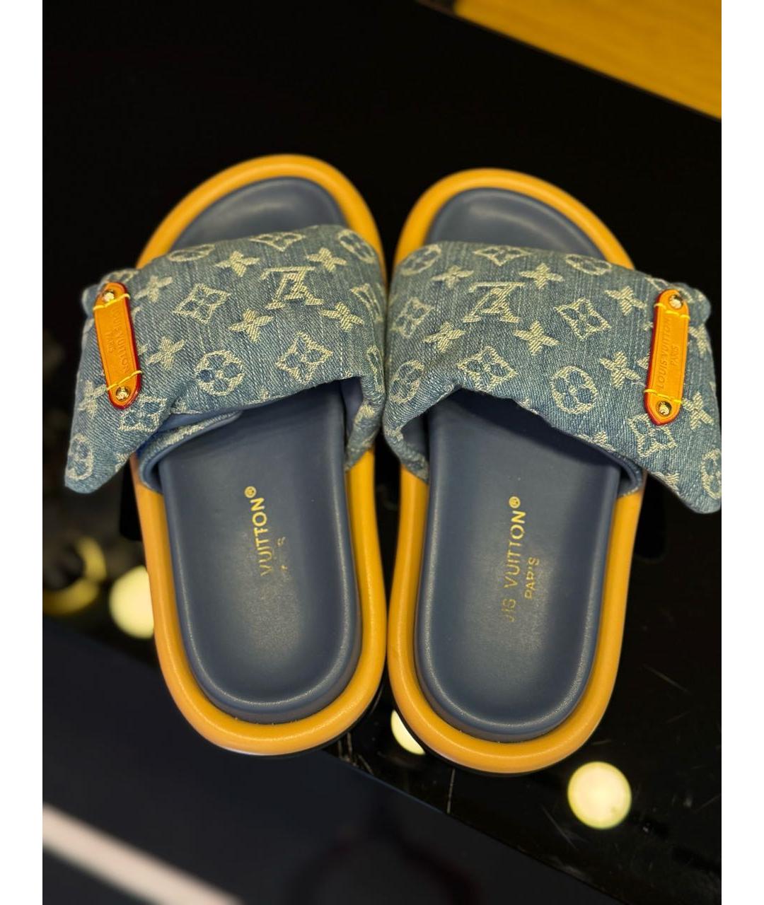 LOUIS VUITTON Синие шлепанцы, фото 3