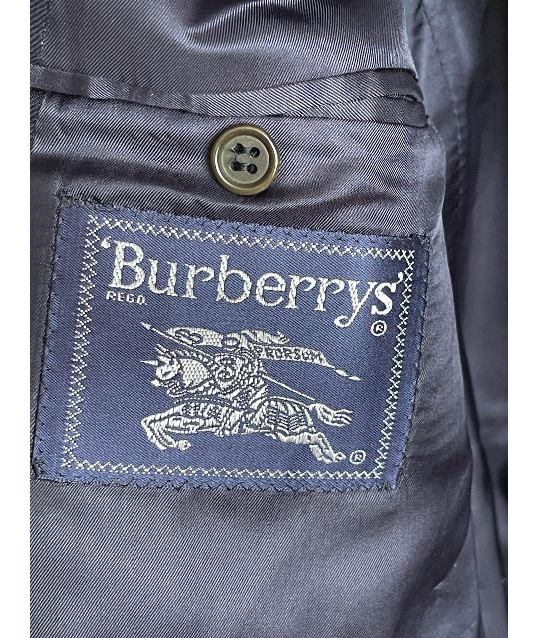 BURBERRY Темно-синий хлопковый жакет/пиджак, фото 3