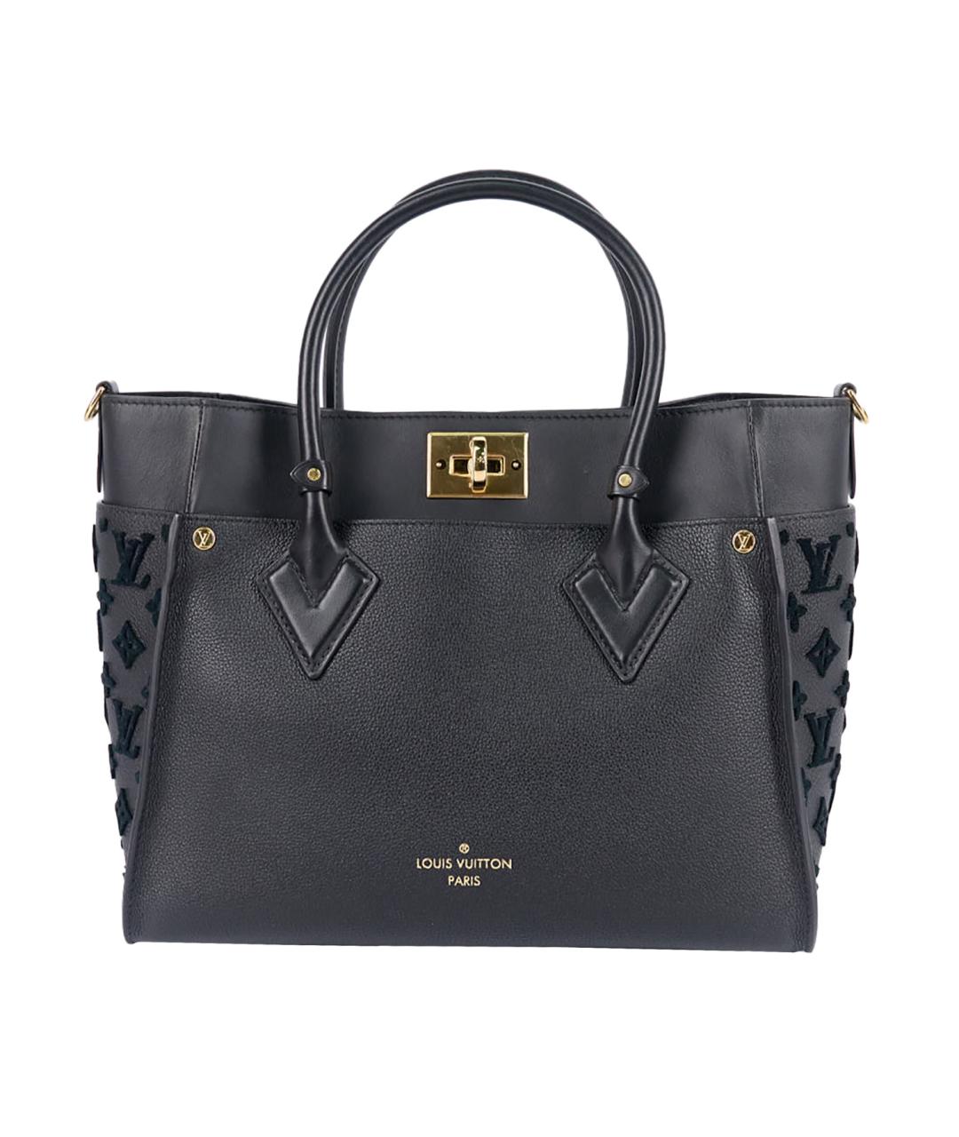 LOUIS VUITTON Черная кожаная сумка с короткими ручками, фото 9