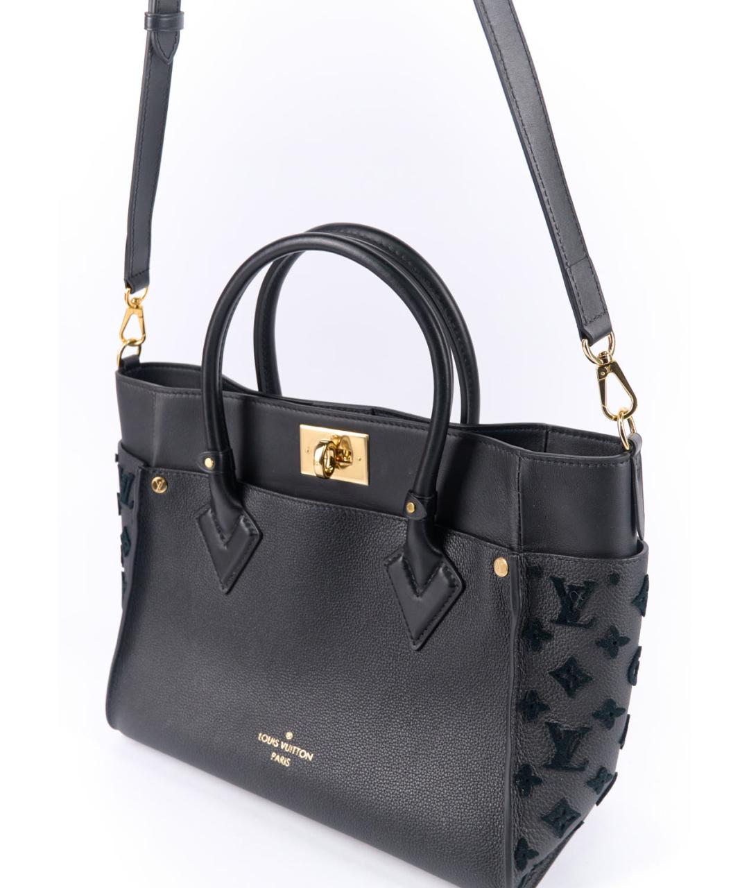 LOUIS VUITTON Черная кожаная сумка с короткими ручками, фото 7