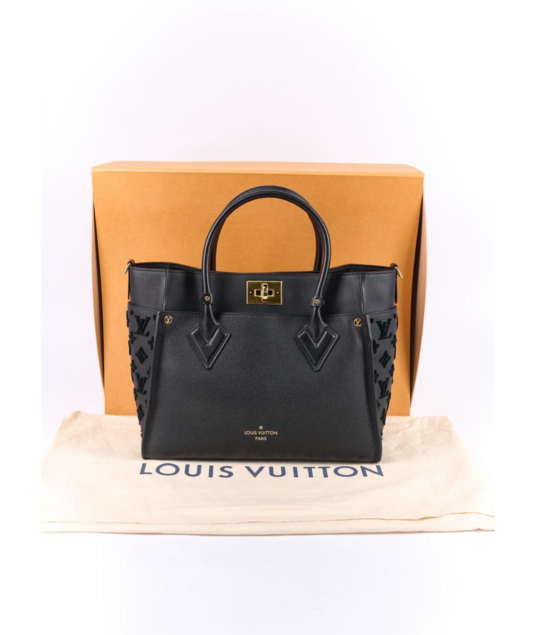LOUIS VUITTON Черная кожаная сумка с короткими ручками, фото 8