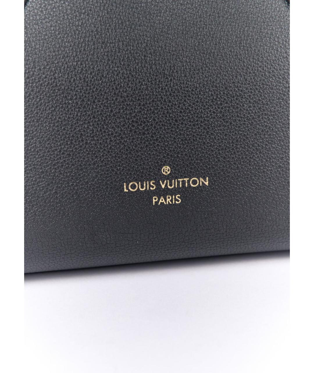 LOUIS VUITTON Черная кожаная сумка с короткими ручками, фото 6