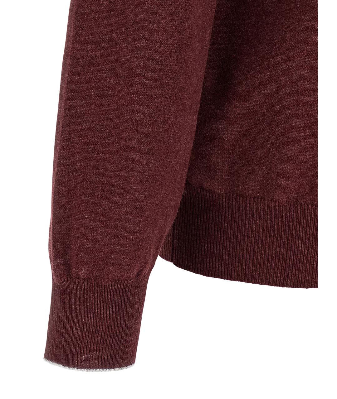 BRUNELLO CUCINELLI Бордовый кашемировый джемпер / свитер, фото 4