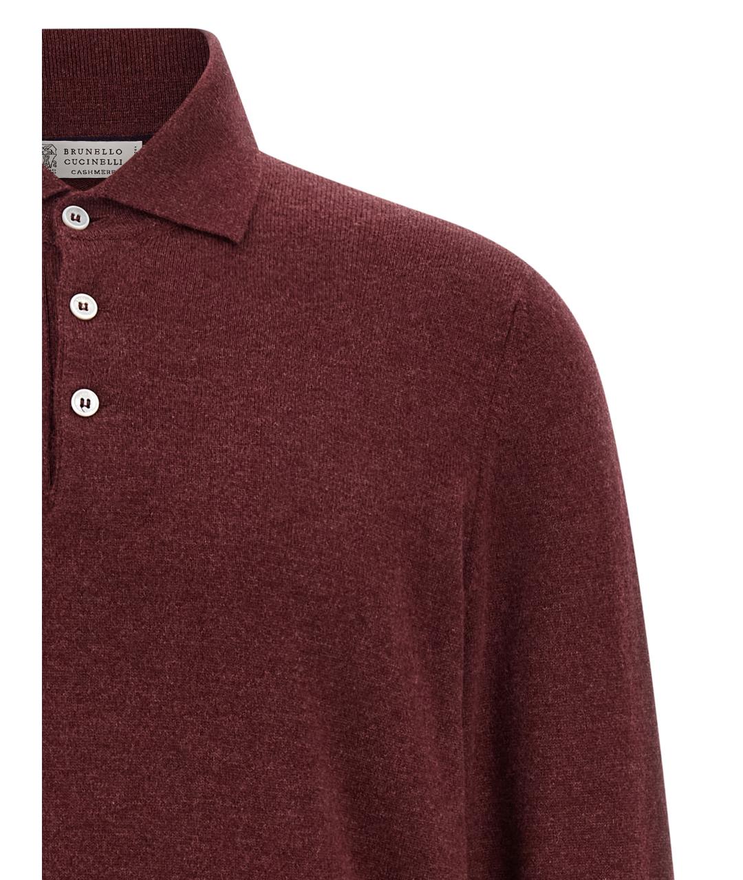 BRUNELLO CUCINELLI Бордовый кашемировый джемпер / свитер, фото 3