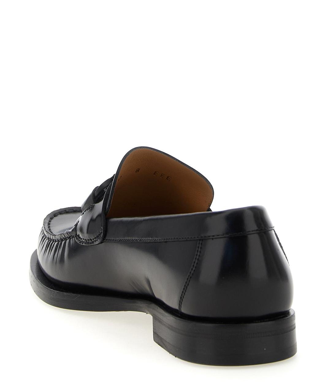 FERRAGAMO Черные кожаные лоферы, фото 3