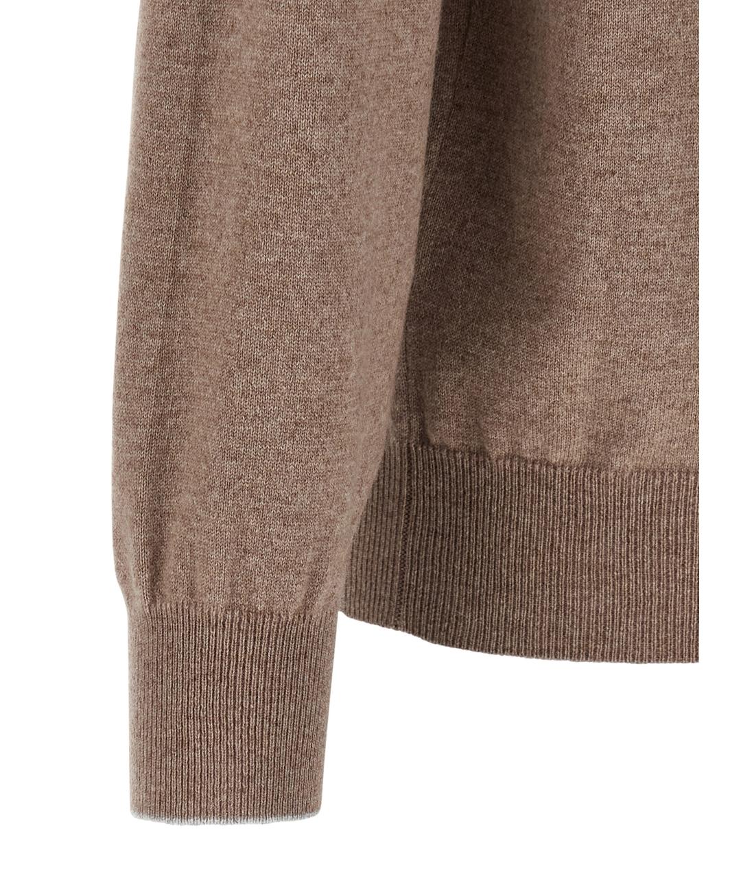 BRUNELLO CUCINELLI Коричневый кашемировый джемпер / свитер, фото 4