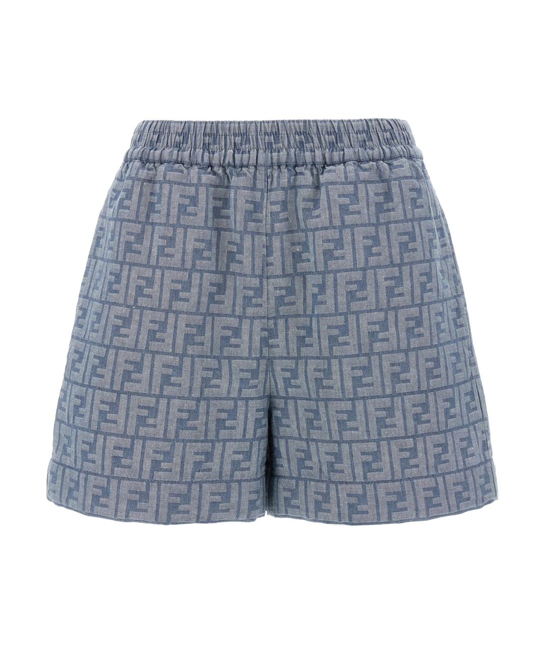 FENDI Синие хлопковые шорты, фото 1