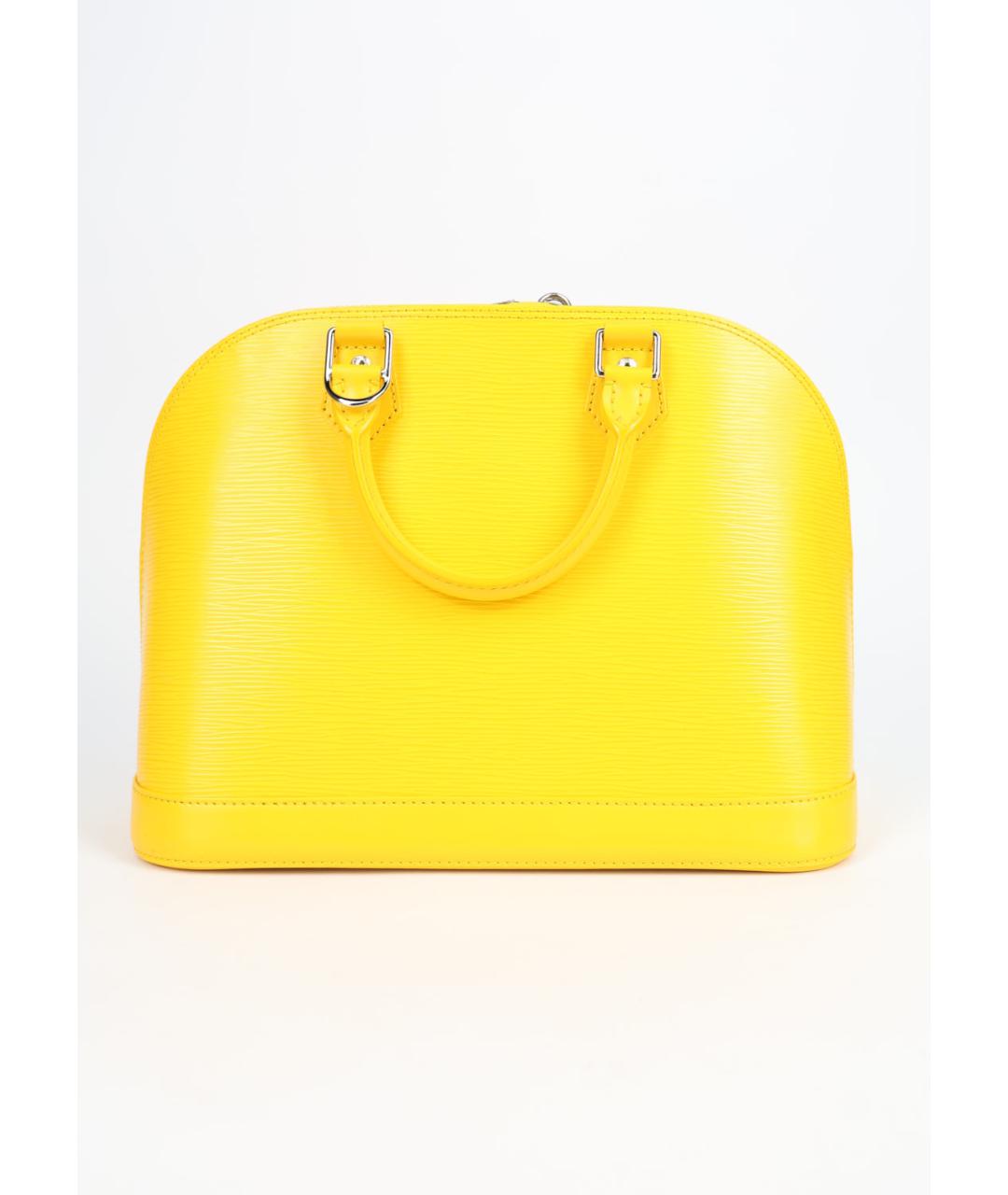 LOUIS VUITTON Желтая кожаная сумка с короткими ручками, фото 3