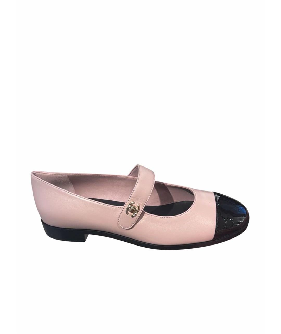 CHANEL Розовые кожаные балетки, фото 1