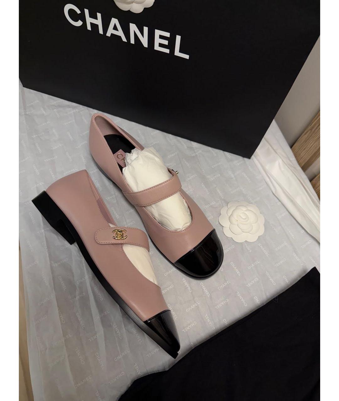 CHANEL Розовые кожаные балетки, фото 2