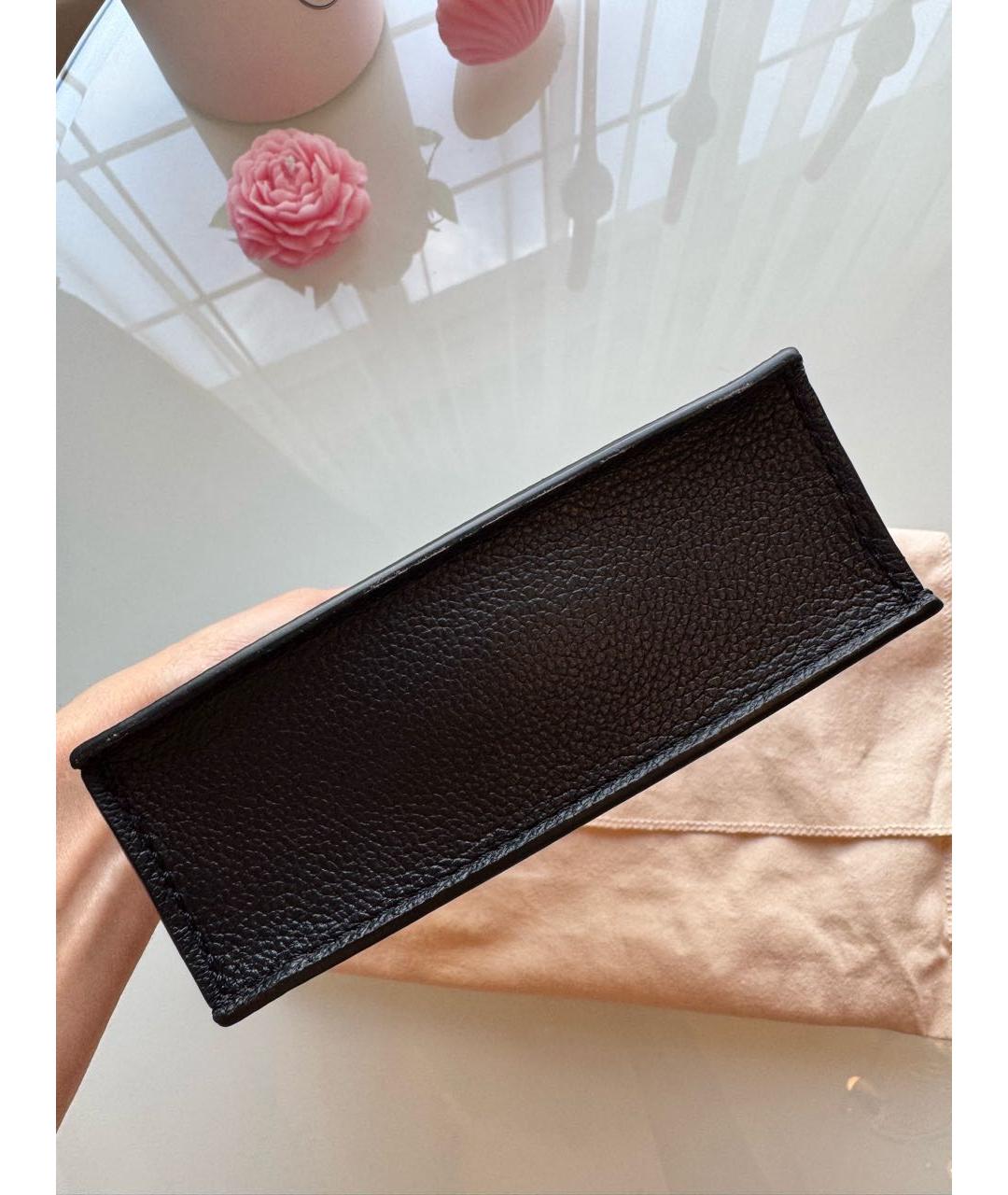LOUIS VUITTON Черная кожаная сумка тоут, фото 3